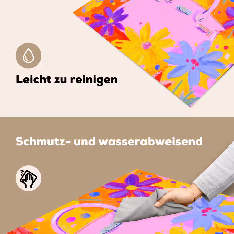 Tas - Roze - Bloemen Inductie beschemer met haakjes middel -ky-schoon-de