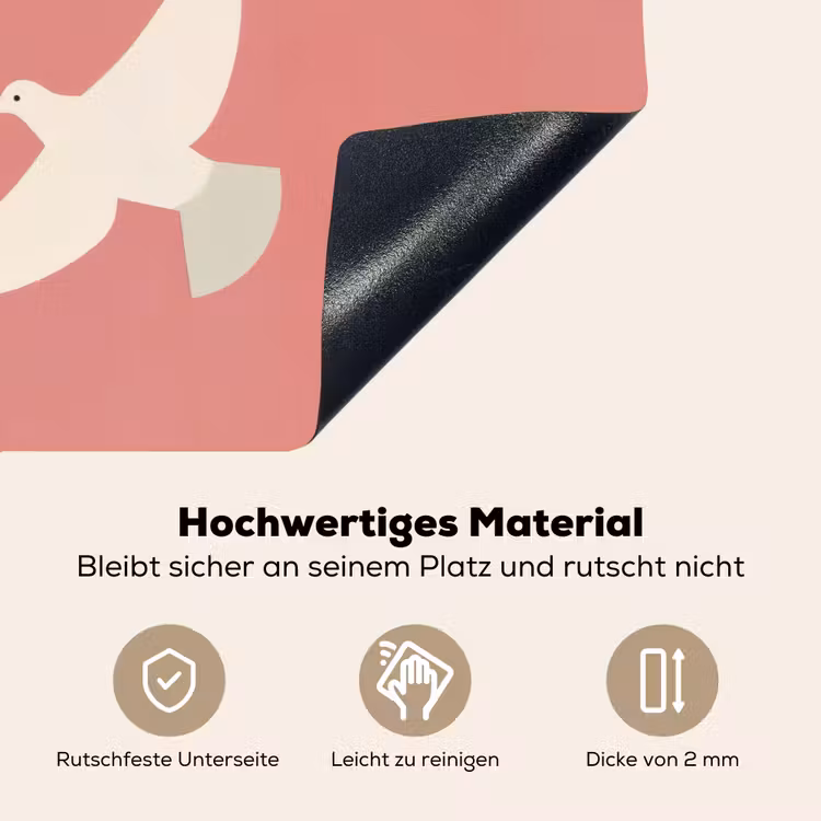 Duiven - Wit - Sierlijk Inductie beschemer met haakjes klein -ky-onderkant-de