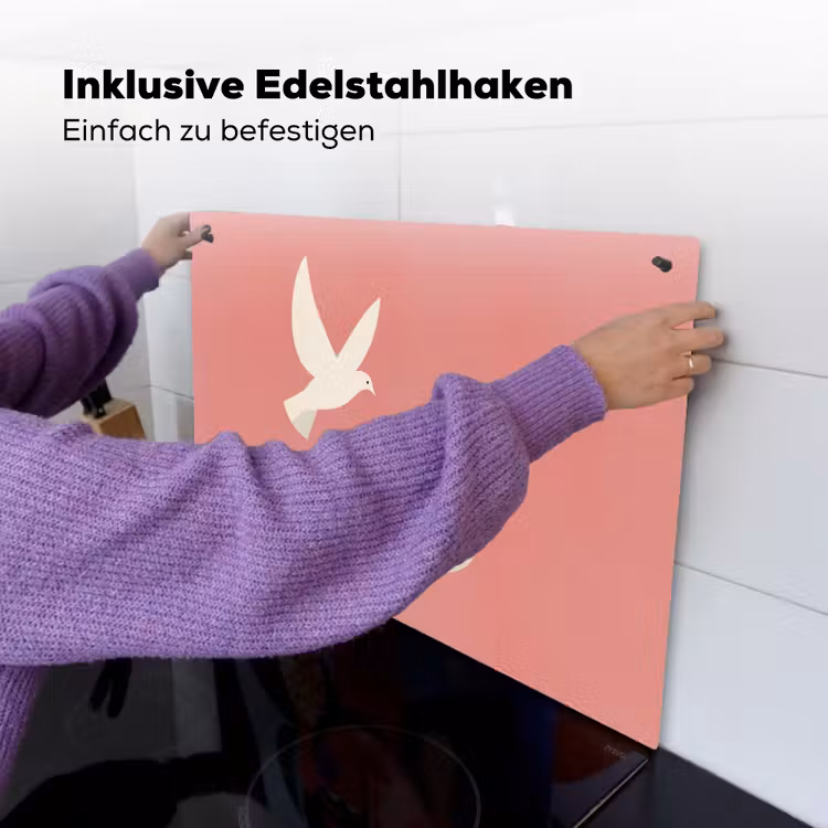Duiven - Wit - Sierlijk Inductie beschemer met haakjes klein -ky-ophangen-de