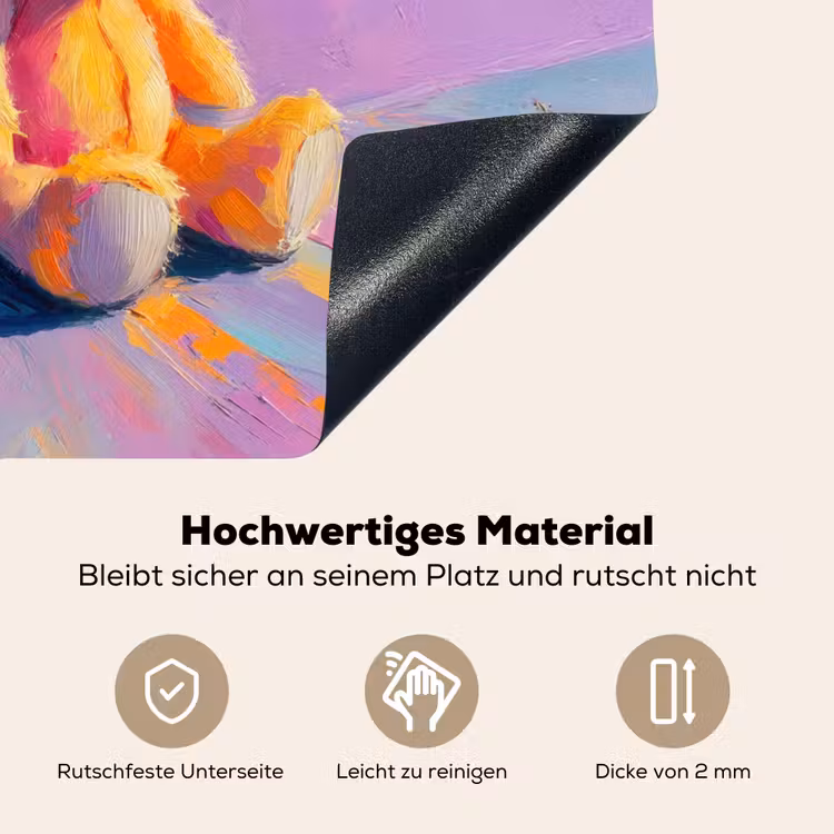 Teddybeer - Schaduw - Penseelstreken - Paars Inductie beschemer met haakjes middel -ky-onderkant-de