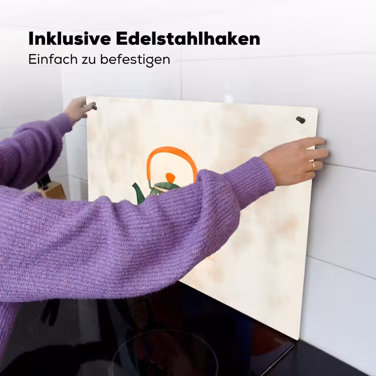 Theepot - Groen - Bloemen - Oranje Inductie beschemer met haakjes klein -ky-ophangen-de