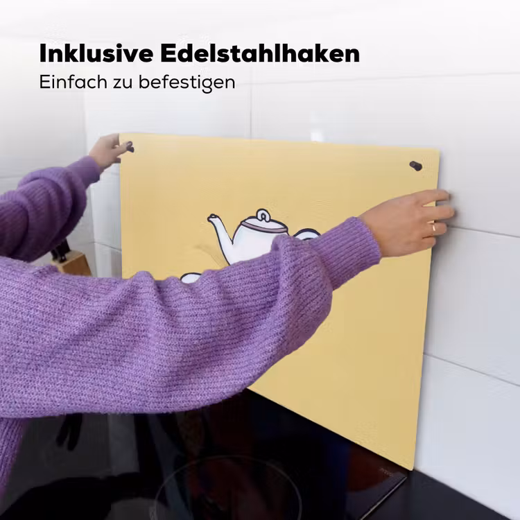 Theepot - Kopje - Beige - Illustratie Inductie beschemer met haakjes klein -ky-ophangen-de