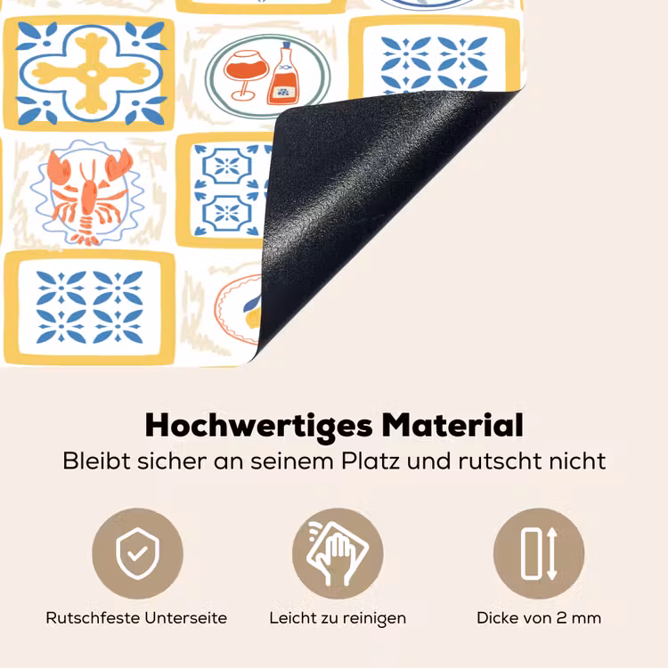 Zee - Sfeer - Mozaïek - Vis Inductie beschemer met haakjes klein 777 -ky-onderkant-de