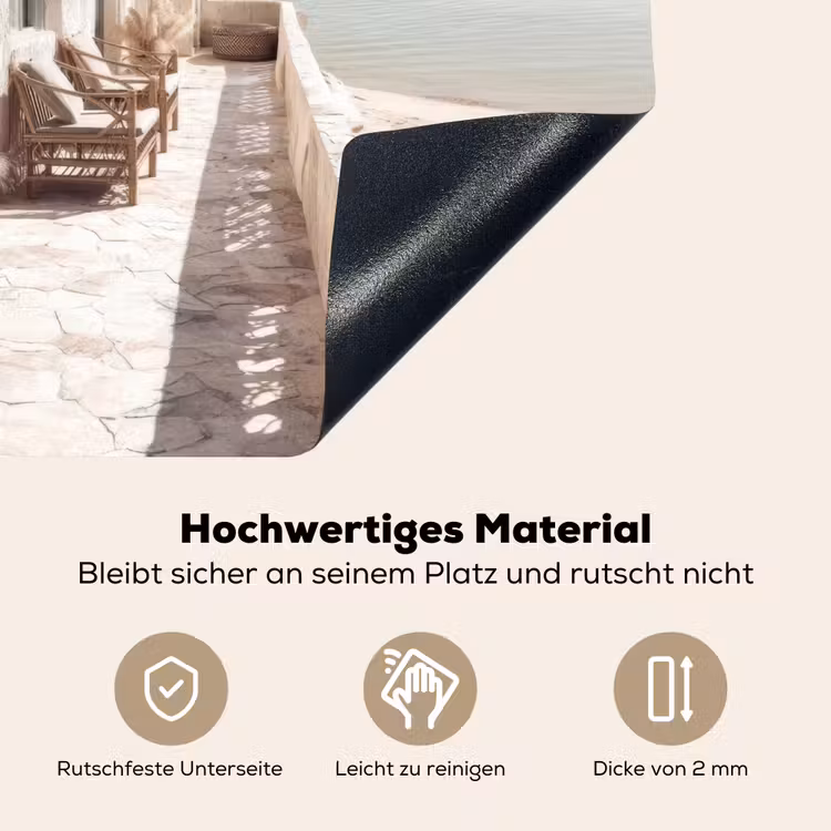 Terras - Stoelen - Strand - Beige Inductie beschemer met haakjes middel -ky-onderkant-de
