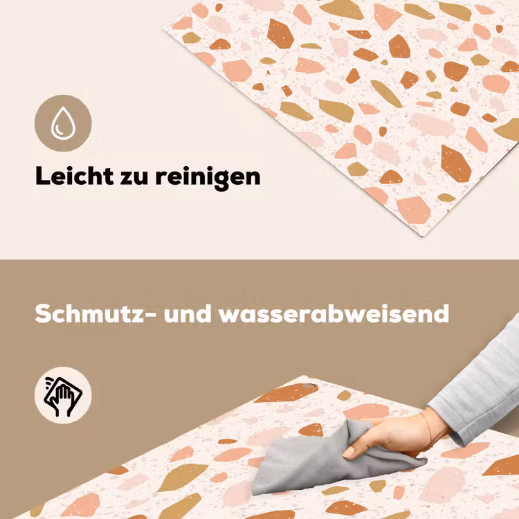 Terrazzo - Patroon - Kleurrijk - Zalm Inductie beschemer met haakjes klein 777 -ky-schoon-de