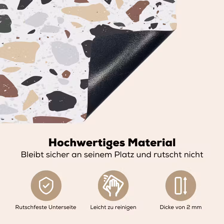 Terrazzo - Patroon - Kleurrijk - Klei Inductie beschemer met haakjes klein 777 -ky-onderkant-de