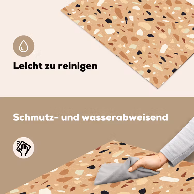 Terrazzo - Patroon - Kleurrijk - Oranje Inductie beschemer met haakjes klein 777 -ky-schoon-de