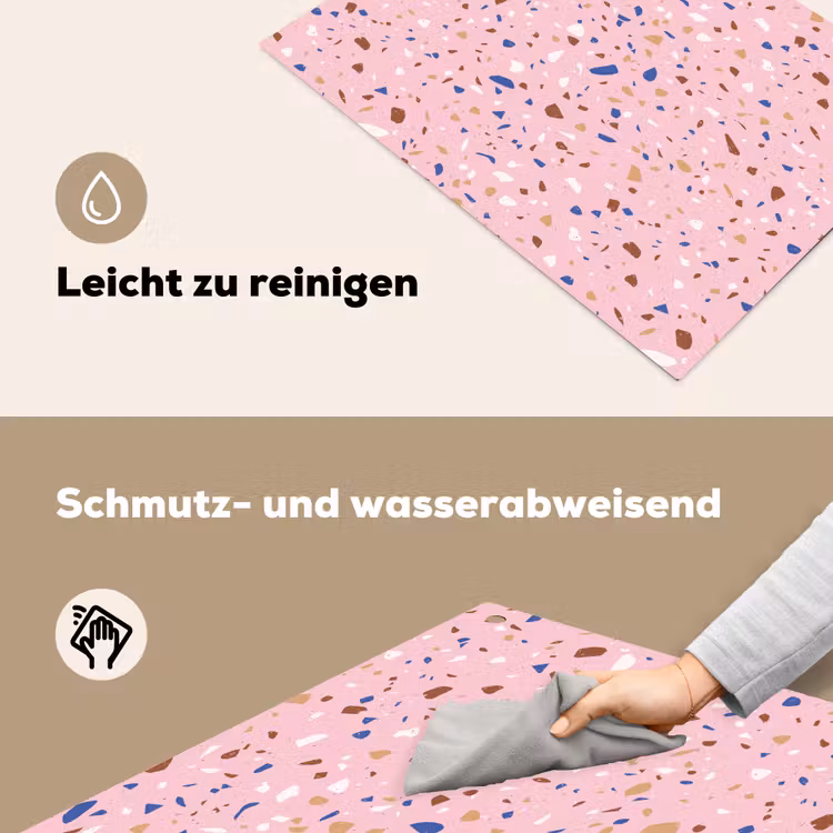 Terrazzo - Patroon - Kleurrijk - Roze Inductie beschemer met haakjes klein 777 -ky-schoon-de