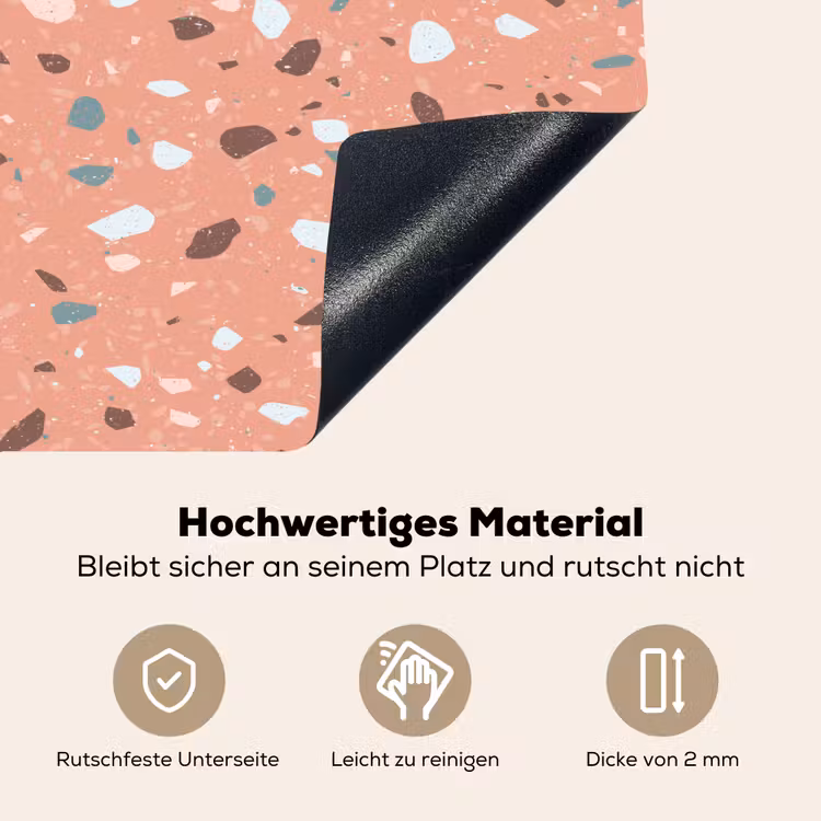 Terrazzo - Patroon - Kleurrijk - Roze - Blauw Inductie beschemer met haakjes klein 777 -ky-onderkant-de