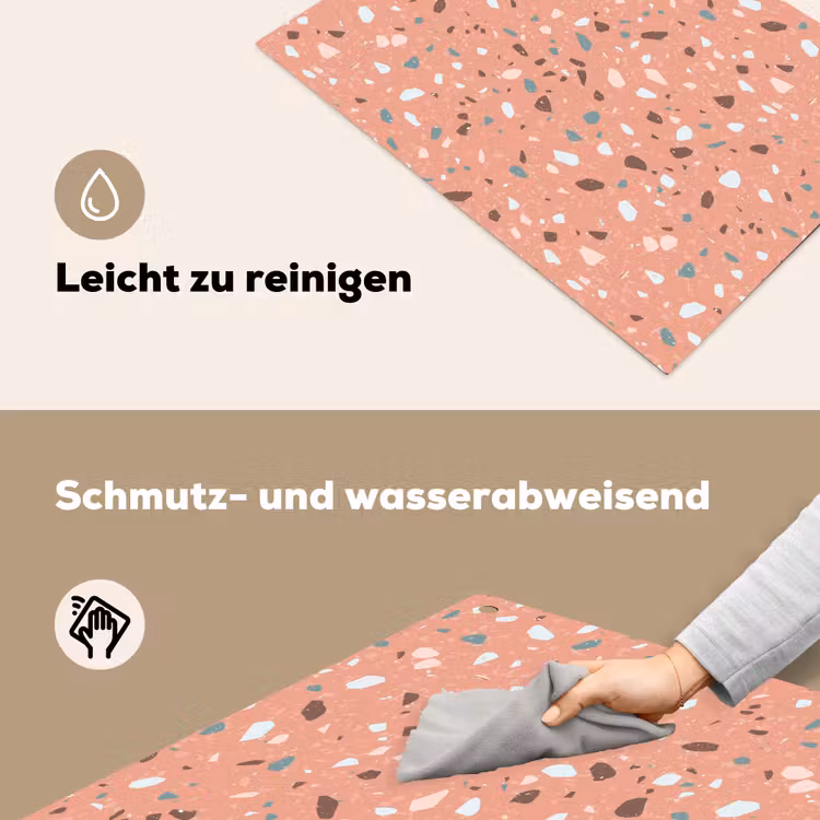 Terrazzo - Patroon - Kleurrijk - Roze - Blauw Inductie beschemer met haakjes klein 777 -ky-schoon-de