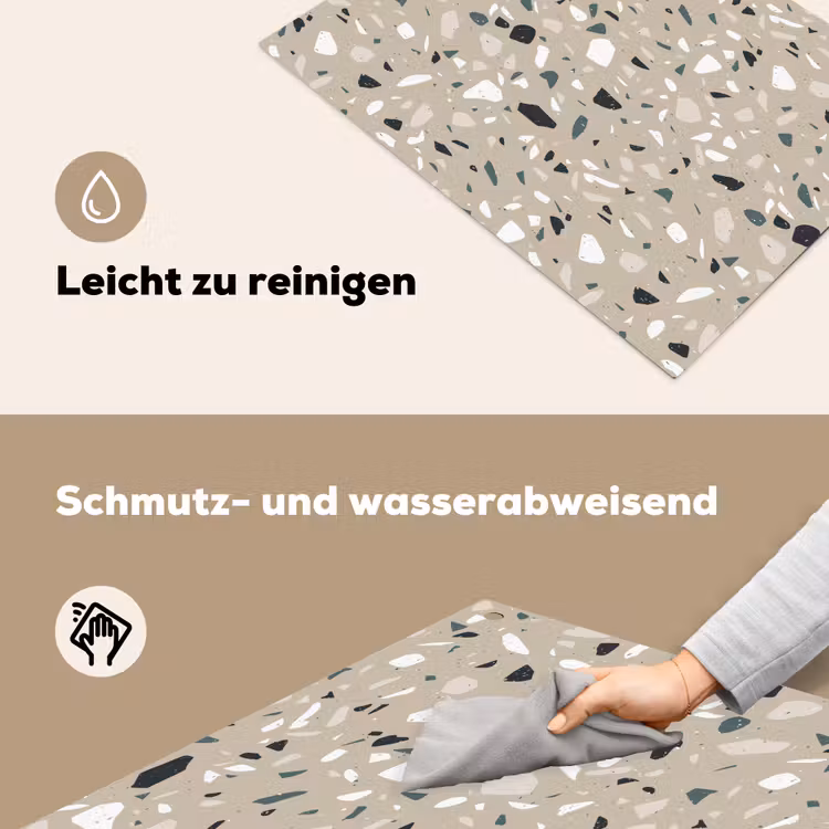 Terrazzo - Patroon - Groen Inductie beschemer met haakjes klein 777 -ky-schoon-de
