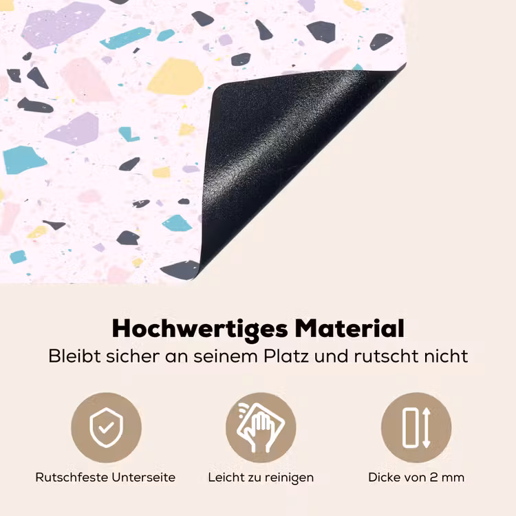 Terrazzo - Patroon - Zacht - Snoep Inductie beschemer met haakjes klein 777 -ky-onderkant-de