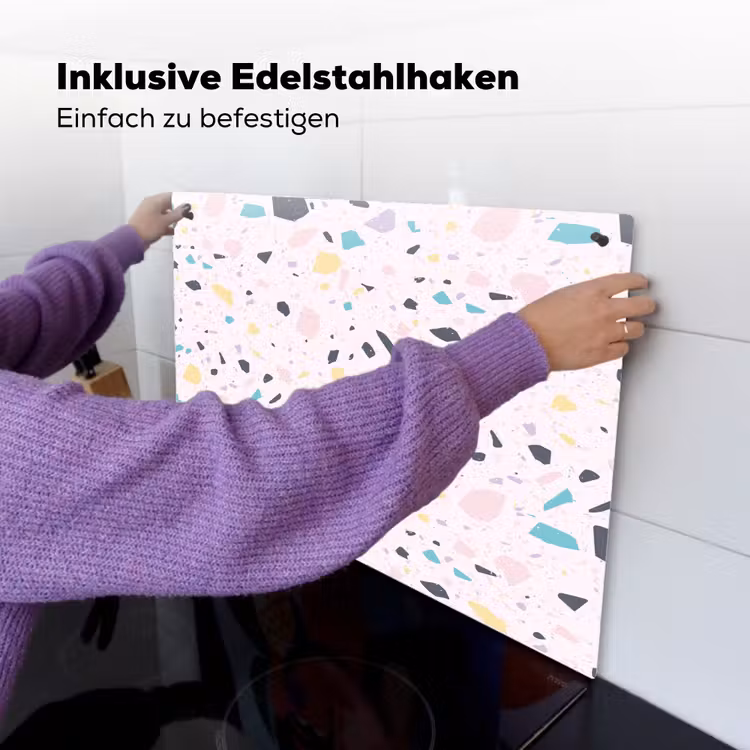 Terrazzo - Patroon - Zacht - Snoep Inductie beschemer met haakjes klein 777 -ky-ophangen-de