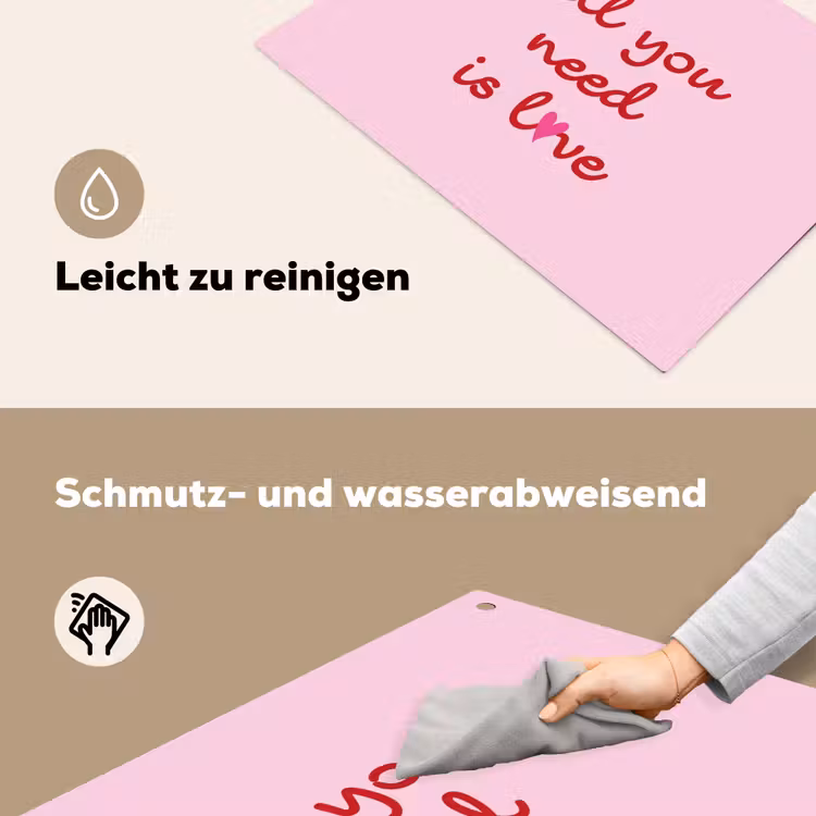 Tekst - Roze - Love - Hart Inductie beschemer met haakjes klein -ky-schoon-de