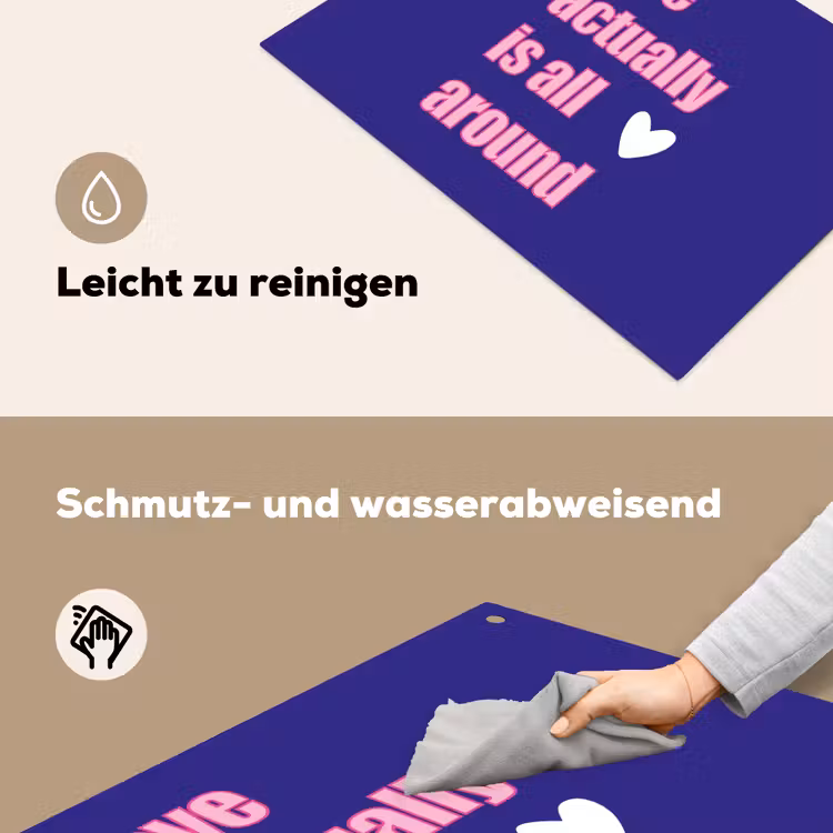Tekst - Valentijn - Love - Blauw Inductie beschemer met haakjes klein -ky-schoon-de