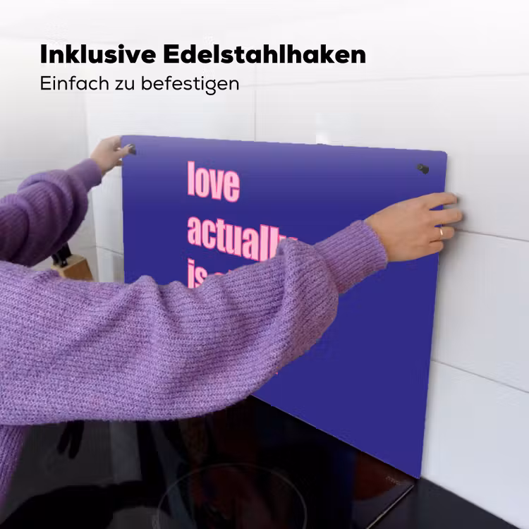 Tekst - Valentijn - Love - Blauw Inductie beschemer met haakjes klein -ky-ophangen-de