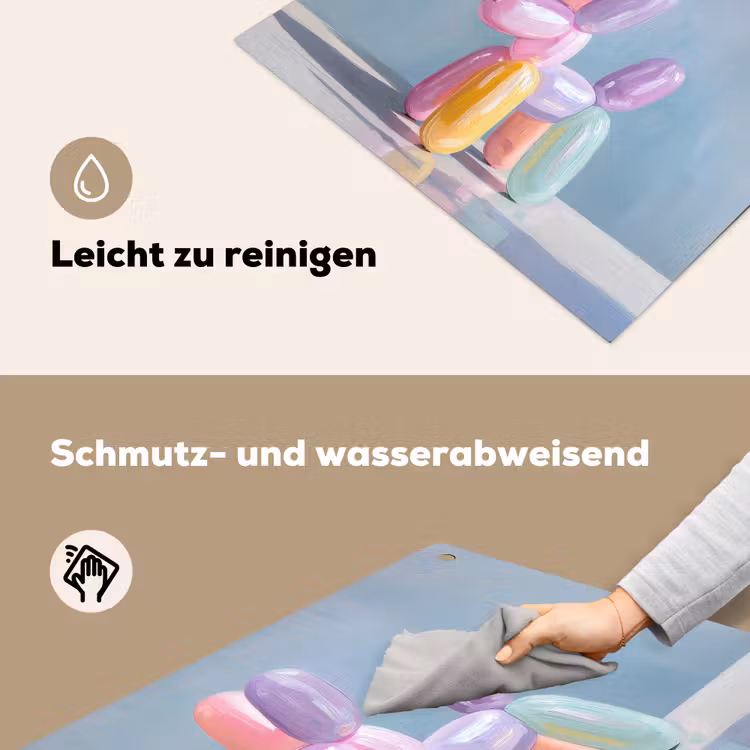 Dier - Ballon - Pasteltinten - Glanzend Inductie beschemer met haakjes middel -ky-schoon-de