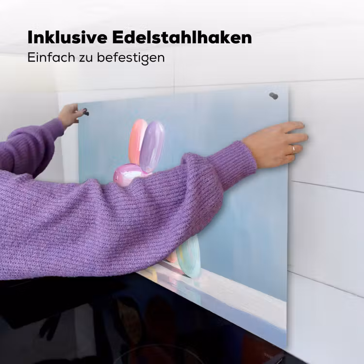 Dier - Ballon - Pasteltinten - Glanzend Inductie beschemer met haakjes middel -ky-ophangen-de