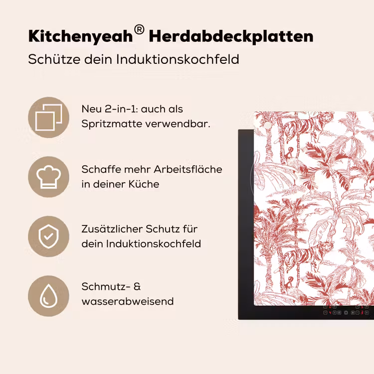 Dieren - Abstract - Rood Inductie beschemer met haakjes klein 777 -ky-usp-de
