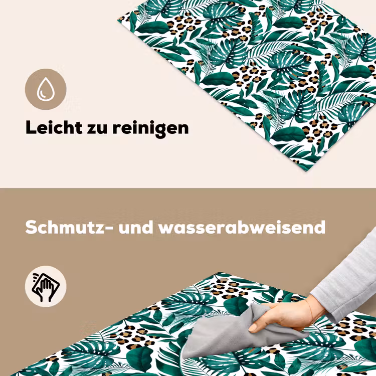 Dierenprint - Panter - Bladeren - Tropisch - Jungle Inductie beschemer met haakjes groot -ky-schoon-de