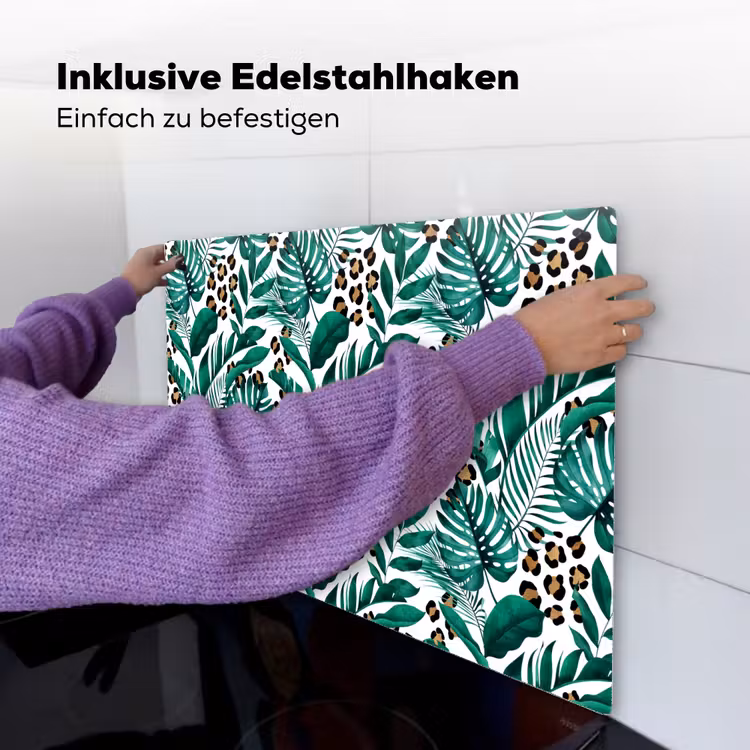 Dierenprint - Panter - Bladeren - Tropisch - Jungle Inductie beschemer met haakjes groot -ky-ophangen-de