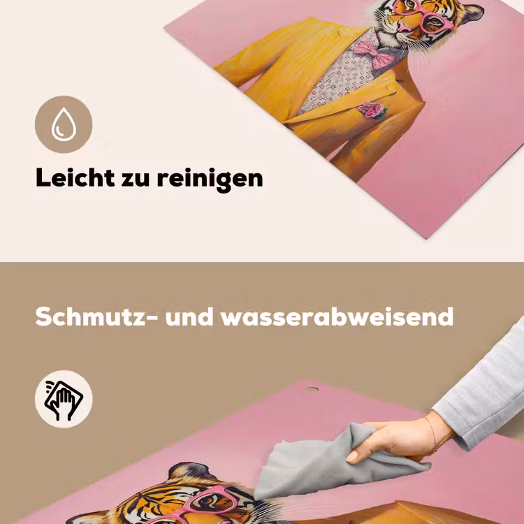 Tijger - Bril - Geel - Jasje Inductie beschemer met haakjes klein -ky-schoon-de