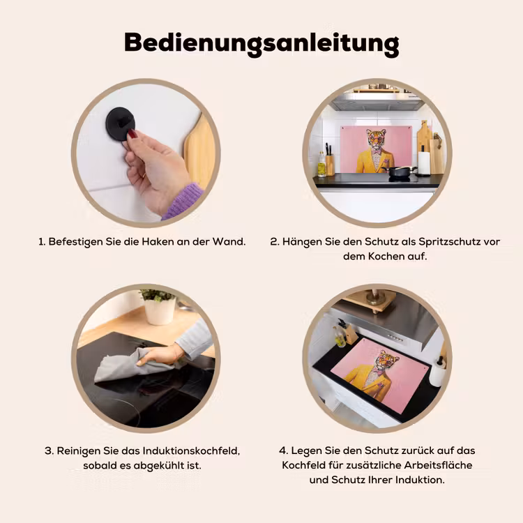 Tijger - Bril - Geel - Jasje Inductie beschemer met haakjes klein -ky-gebruik-de
