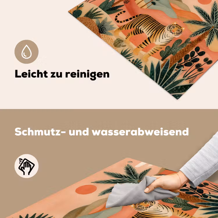 Tijger - Kleurrijk - Palmen - Cactus Inductie beschemer met haakjes middel -ky-schoon-de