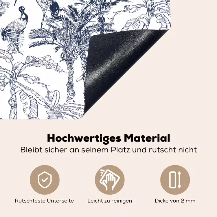 Tijger - Jungle - Blauw Inductie beschemer met haakjes klein 777 -ky-onderkant-de