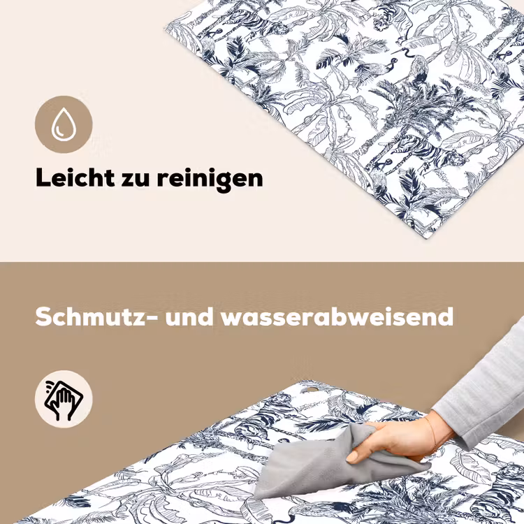 Tijger - Jungle - Blauw Inductie beschemer met haakjes klein 777 -ky-schoon-de