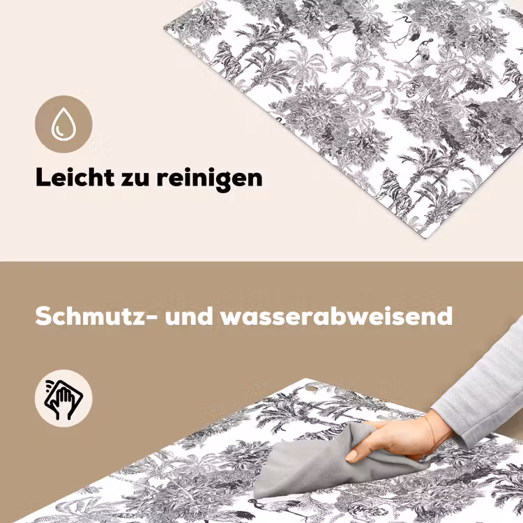 Tijger - Jungle - Patroon - Grijs Inductie beschemer met haakjes klein 777 -ky-schoon-de