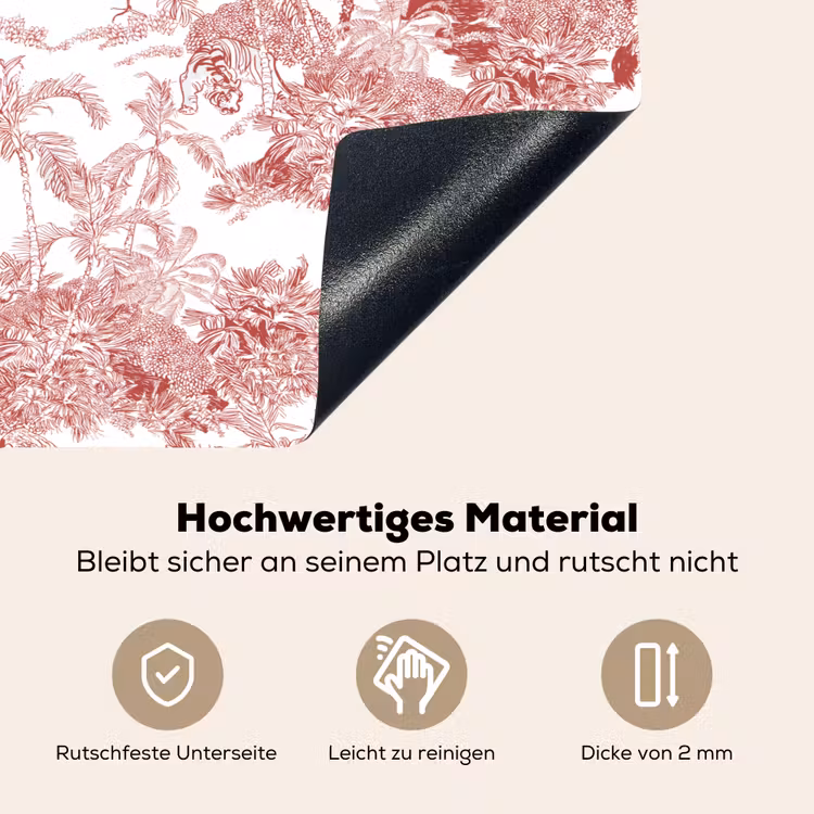 Tijger - Jungle - Natuur - Rood Inductie beschemer met haakjes klein 777 -ky-onderkant-de