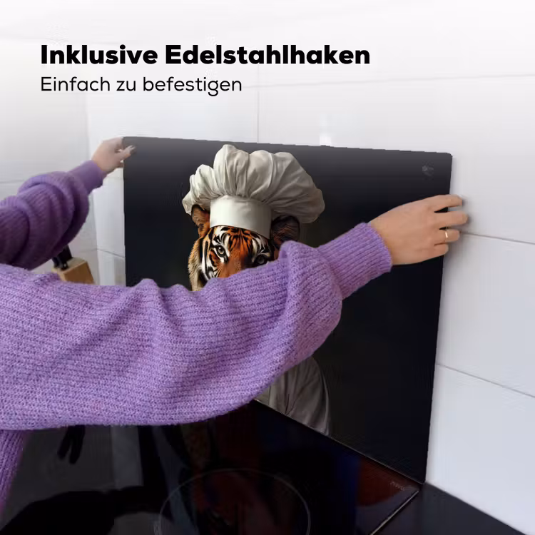 Tijger - Kokskleding - Bruin Inductie beschemer met haakjes klein -ky-ophangen-de