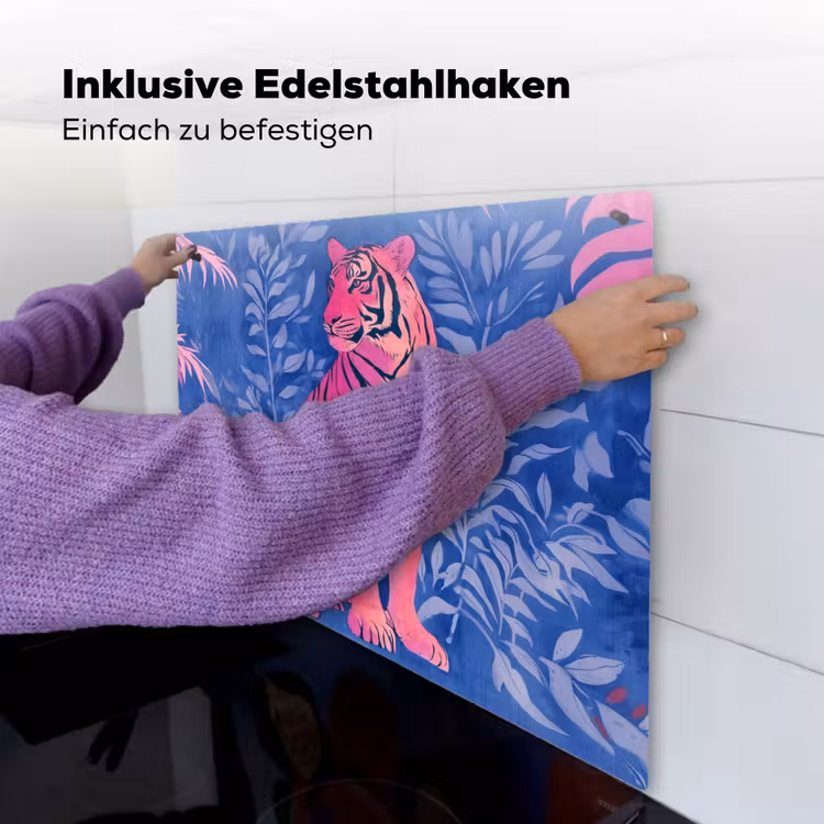 Tijger - Roze - Bladeren - Jungle Inductie beschemer met haakjes middel -ky-ophangen-de
