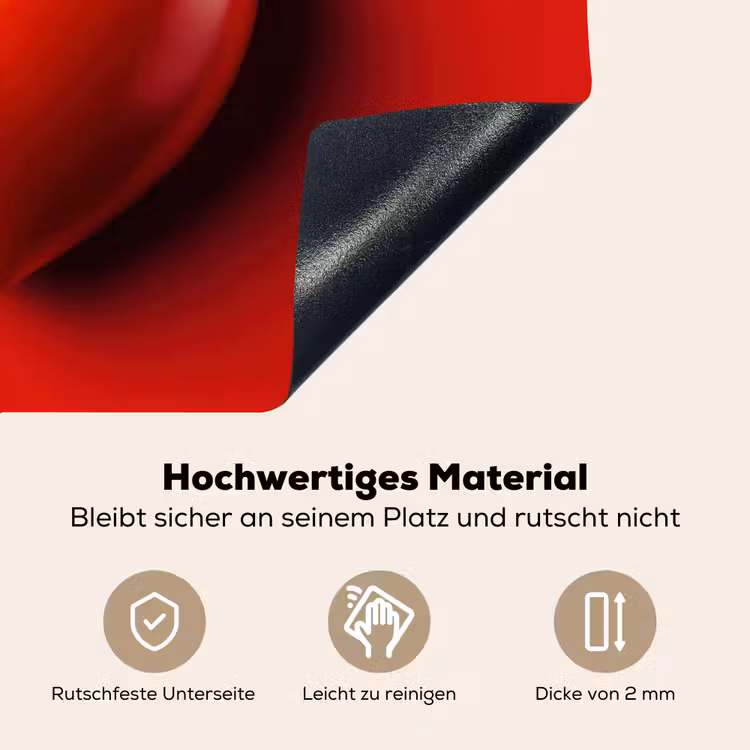 Tomaat - Rood - Hart Inductie beschemer met haakjes klein -ky-onderkant-de
