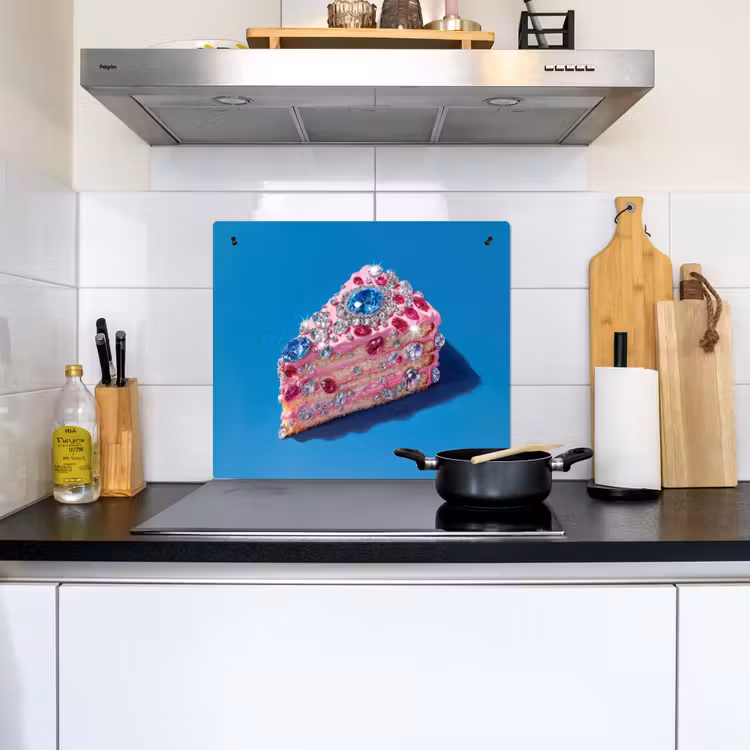 Taart - Edelstenen - Glitters - Roze Inductie beschemer met haakjes middel -sfeer2