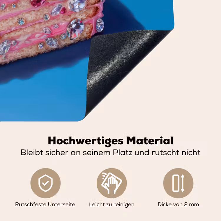 Taart - Edelstenen - Glitters - Roze Inductie beschemer met haakjes middel -ky-onderkant-de