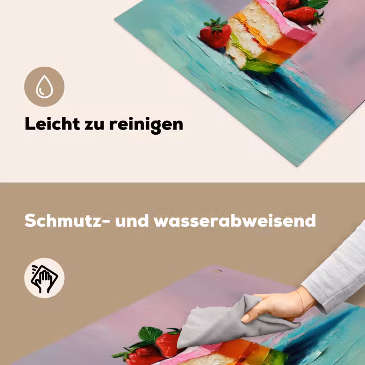 Taartje - Aardbeien - Glazuur - Kleurrijk Inductie beschemer met haakjes middel -ky-schoon-de
