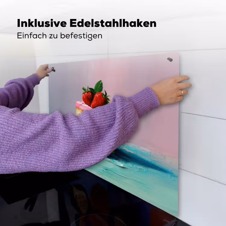 Taartje - Aardbeien - Glazuur - Kleurrijk Inductie beschemer met haakjes middel -ky-ophangen-de