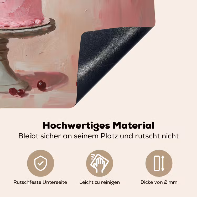 Taart - Pink - Cherry Inductie beschemer met haakjes klein -ky-onderkant-de