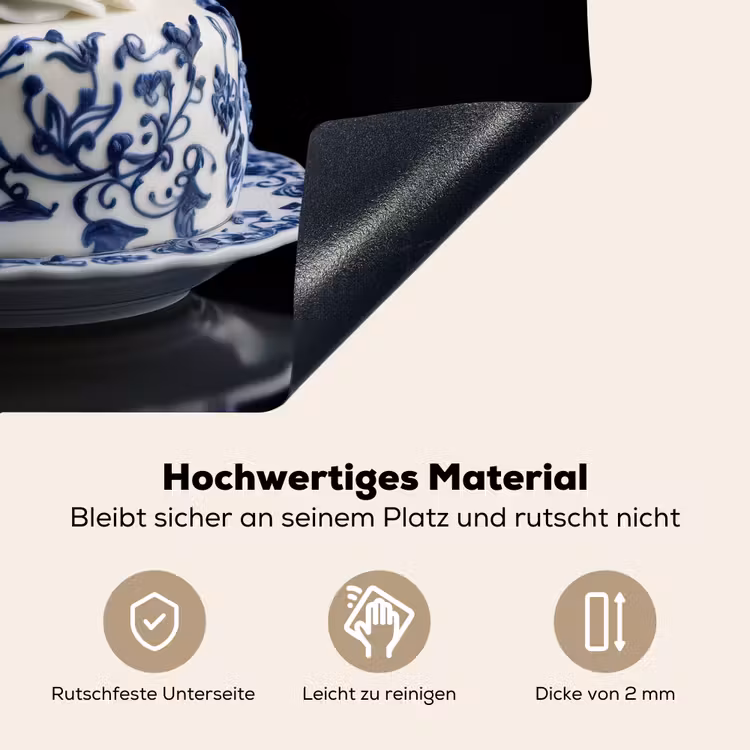 Taart - Slagroom - Kers - Bord - Delfts blauw Inductie beschemer met haakjes klein -ky-onderkant-de