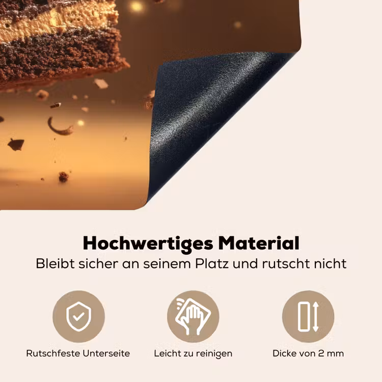 Taart - Chocolade - Eten - Brownie Inductie beschemer met haakjes klein -ky-onderkant-de