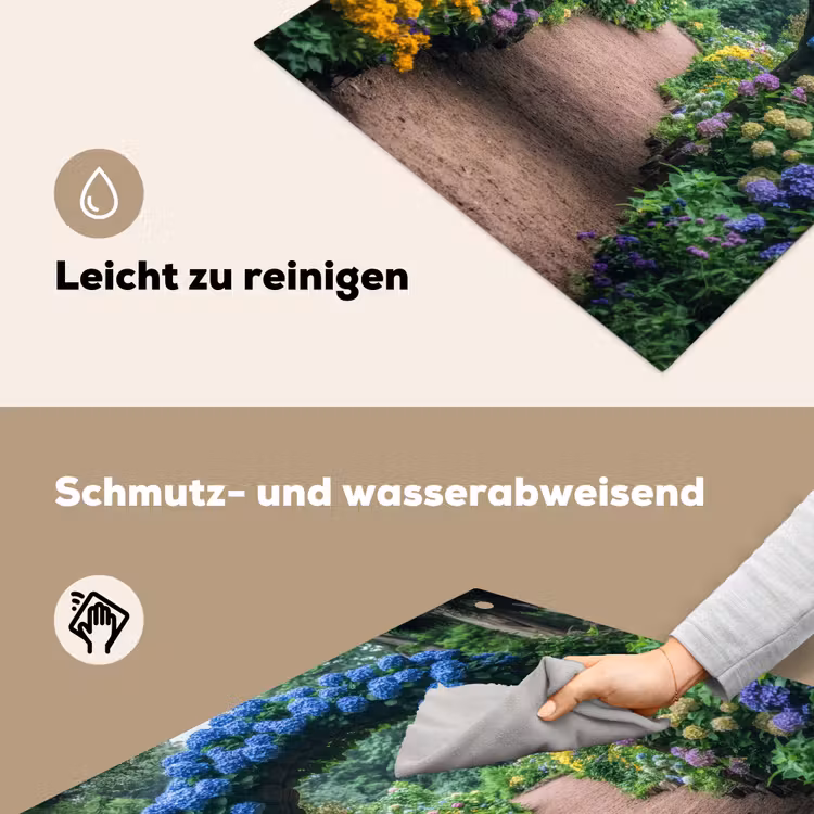 Doorkijk - Bloemen - Hortensia - Pad Inductie beschemer met haakjes middel -ky-schoon-de