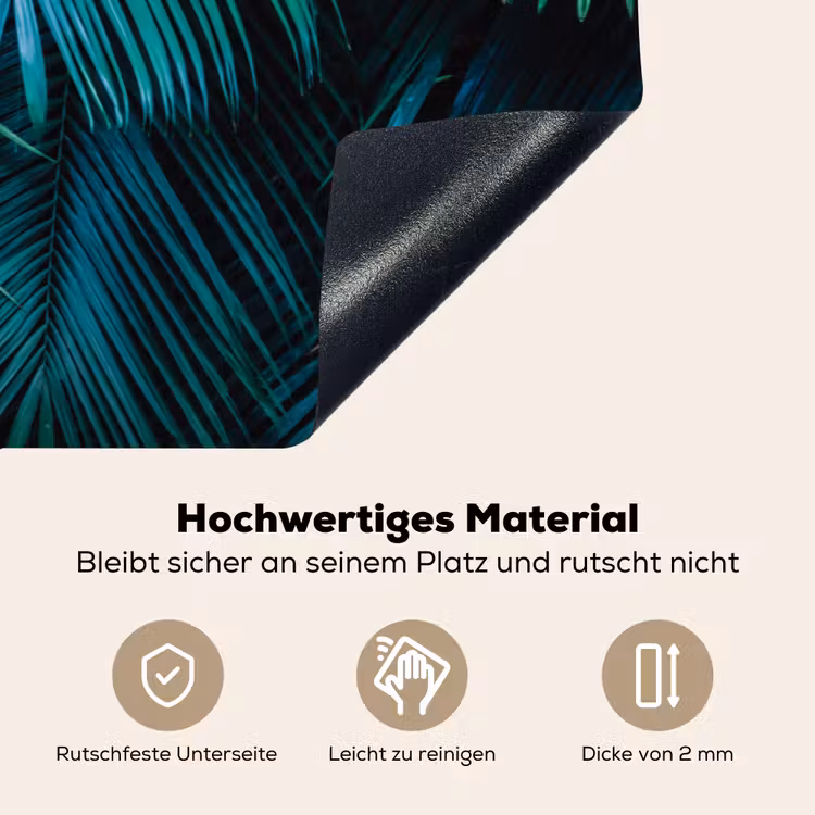 Inductie beschermer - Inductie afdekplaat - Tropical - Jungle - Bladeren - Groen Inductie beschemer met haakjes middel -ky-onderkant-de