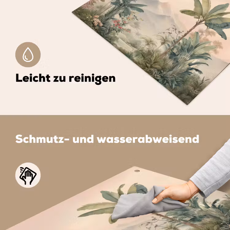 Tropisch landschap - palmbomen - Bloemen - Roze lucht Inductie beschemer met haakjes middel -ky-schoon-de