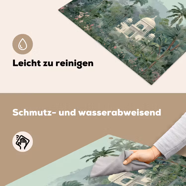 Tropische tuin - Koepelgebouw - Bloemen Inductie beschemer met haakjes middel -ky-schoon-de