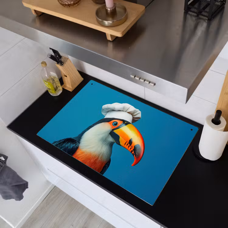 Toekan - Papegaai - Vogel - Koksmuts Inductie beschemer met haakjes klein -sfeer1