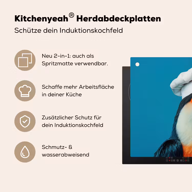 Toekan - Papegaai - Vogel - Koksmuts Inductie beschemer met haakjes klein -ky-usp-de