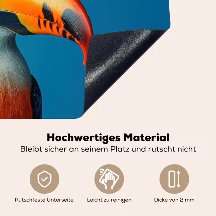 Toekan - Papegaai - Vogel - Koksmuts Inductie beschemer met haakjes klein -ky-onderkant-de