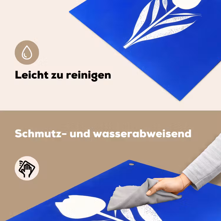Tulp - Minimalistisch - Bladeren - Wit Inductie beschemer met haakjes middel -ky-schoon-de